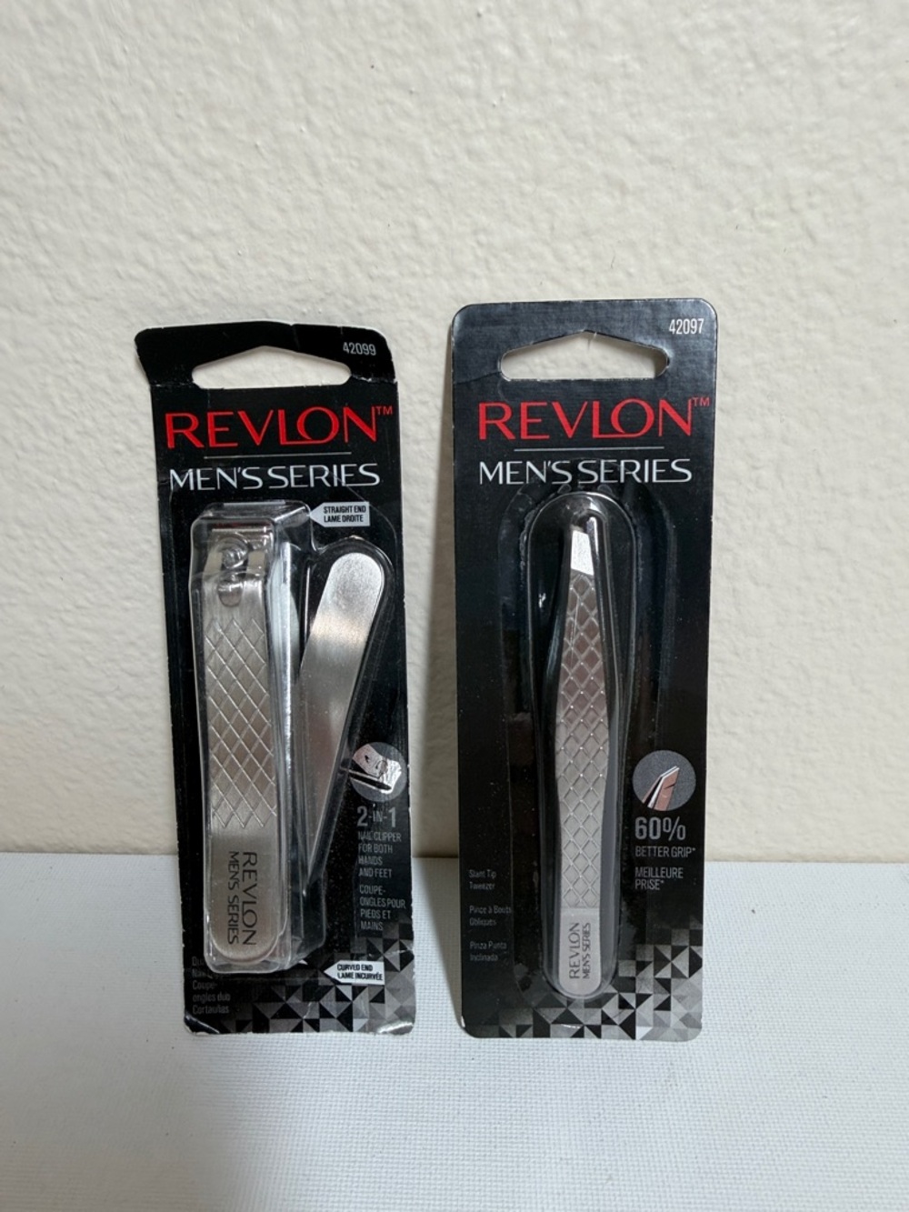 Revlon Men’s Series Stainless Steel Nail Clippers & Tweezers Set - Silver